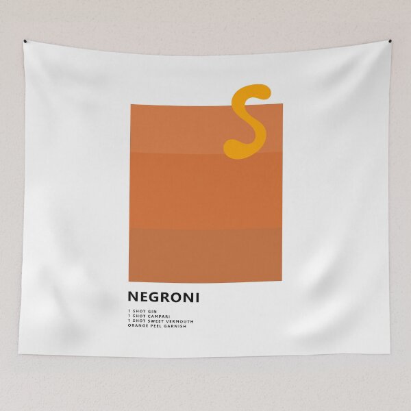 Item preview, Negroni cocktail minimalist design designed and sold by ModernAndFunky.
