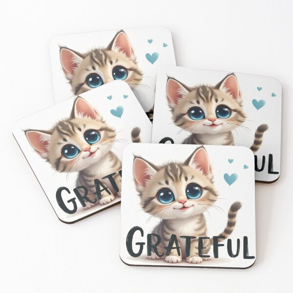 Item preview, Grateful Kitten T-Shirt: Wear Your Happiness designed and sold by InkExpression.