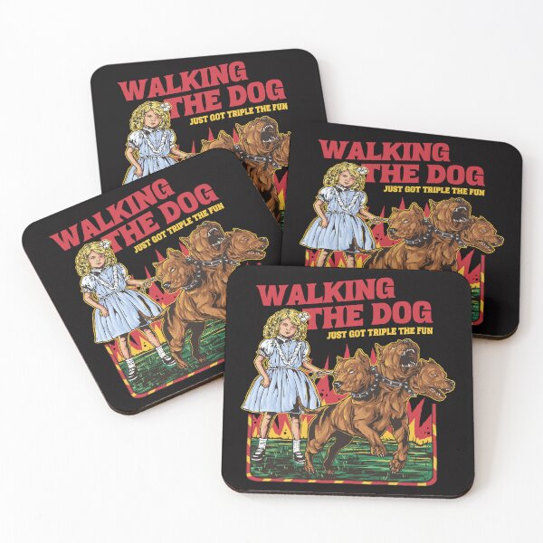 Item preview, Walking the Dog Just Got Triple the Fun designed and sold by DrawHandArt.