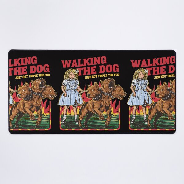 Item preview, Walking the Dog Just Got Triple the Fun designed and sold by DrawHandArt.