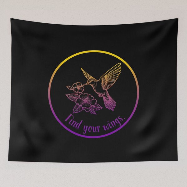 Item preview, Find your wings, Intersex pride Flag, Humming bird graphic, birds, inspirational, Motivational, Nature, LGBTQ+, Pride, Hope, Strength, designed and sold by PrideBeProud.