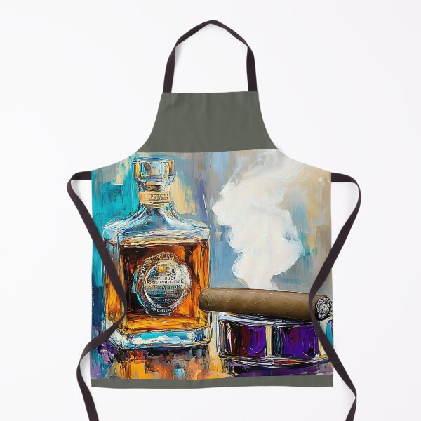 Item preview, Enjoy the Elegance- Whiskey Bottle and Cigar in a Symphony of Color Abstract Digital Art designed and sold by OlfactoART Studio.