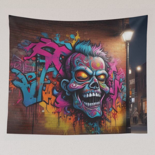 Item preview, Wall With Skull Graffiti  designed and sold by UNK-Fatigues.