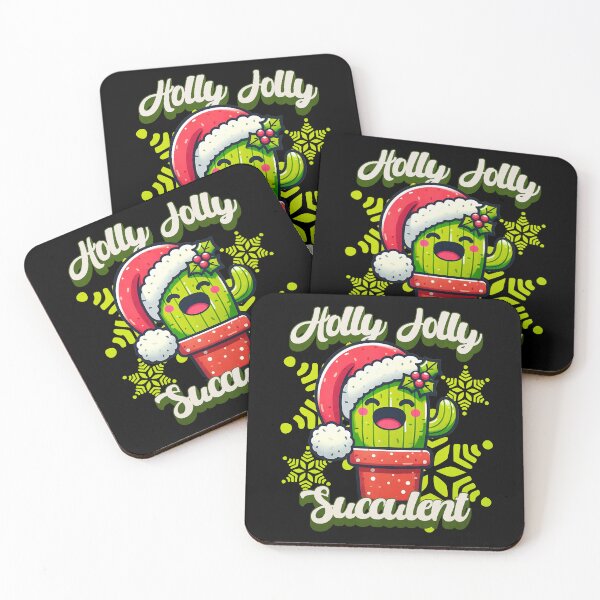 Aperçu de l'œuvre HOLLY JOLLY SUCCULENT, CACTUS DRÔLE PORTANT UN CHAPEAU DE PÈRE NOËL créée et vendue par justyna-s28.