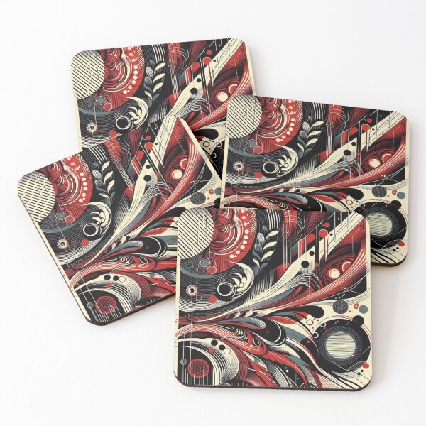 Item preview, red and black abstract print designed and sold by sevenmountains.