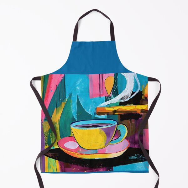 Item preview, Vibrant Scene of Colorful Cup and Lit Cigar Against Abstract Background with Dynamic Shapes designed and sold by OlfactoART Studio.