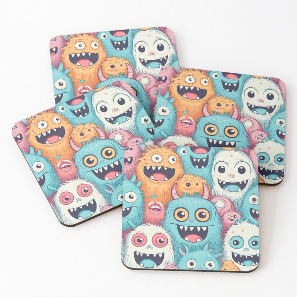 Item preview, A playful and whimsical seamless pattern design featuring a variety of cartoon monsters.  designed and sold by HEMRO.