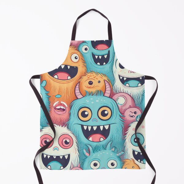 Item preview, A playful and whimsical seamless pattern design featuring a variety of cartoon monsters. designed and sold by HEMRO.