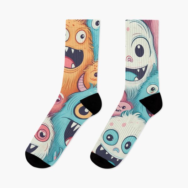 Item preview, A playful and whimsical seamless pattern design featuring a variety of cartoon monsters.  designed and sold by HEMRO.