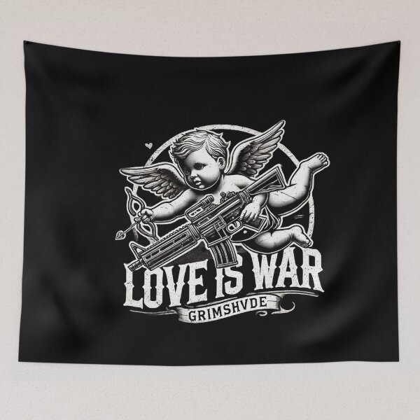 Item preview, GRIMSHVDE Love is War Cherub with Rifle Design designed and sold by GRIMSHVDE.