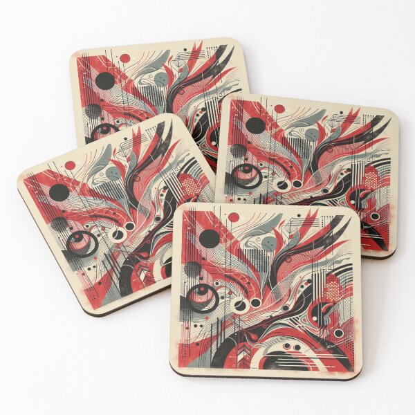 Item preview, red and black abstract print designed and sold by sevenmountains.
