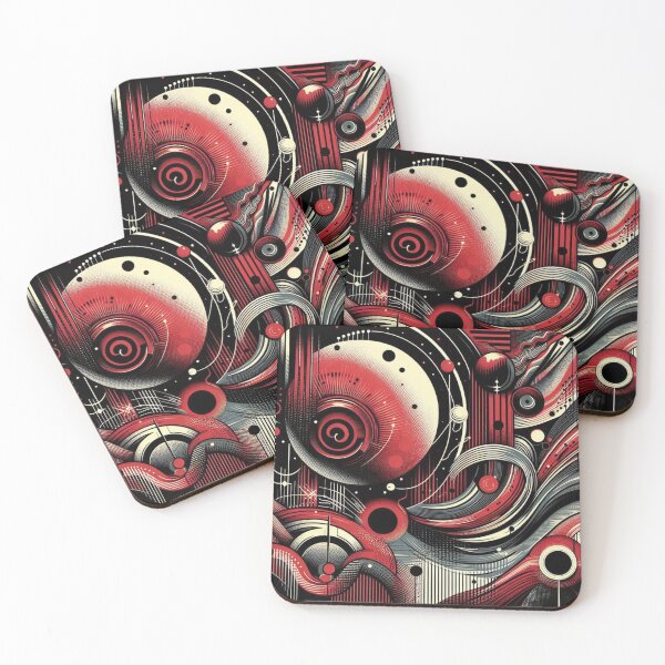 Item preview, red and black abstract print designed and sold by sevenmountains.