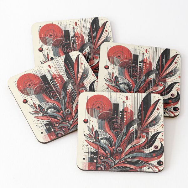 Item preview, red and black abstract print designed and sold by sevenmountains.