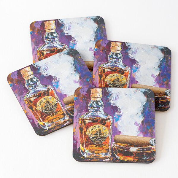 Item preview, Experience the Atmosphere of Whiskey and a Lit Cigar in a Colorful Setting Generative AI designed and sold by OlfactoART Studio.