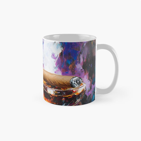 Item preview, Experience the Atmosphere of Whiskey and a Lit Cigar in a Colorful Setting Generative AI designed and sold by OlfactoART Studio.