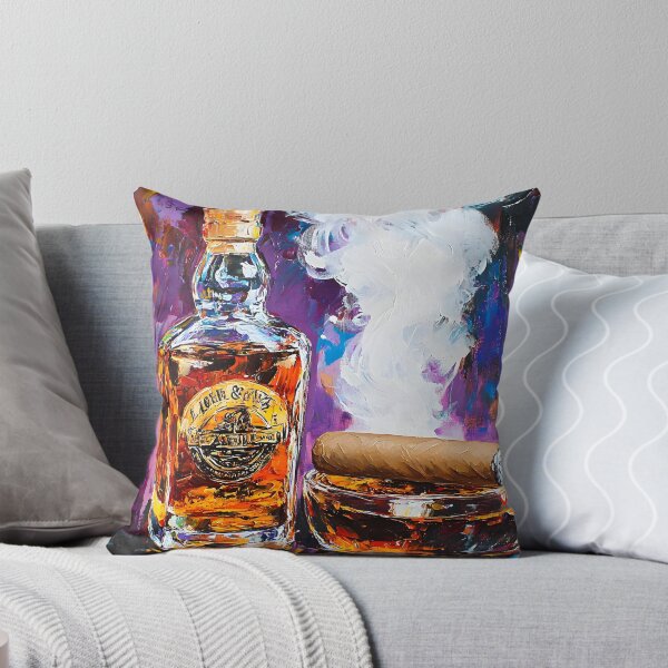 Item preview, Experience the Atmosphere of Whiskey and a Lit Cigar in a Colorful Setting Generative AI designed and sold by OlfactoART Studio.