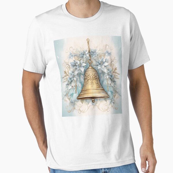 Christmas bell surrounded by flowers Essential T-Shirt