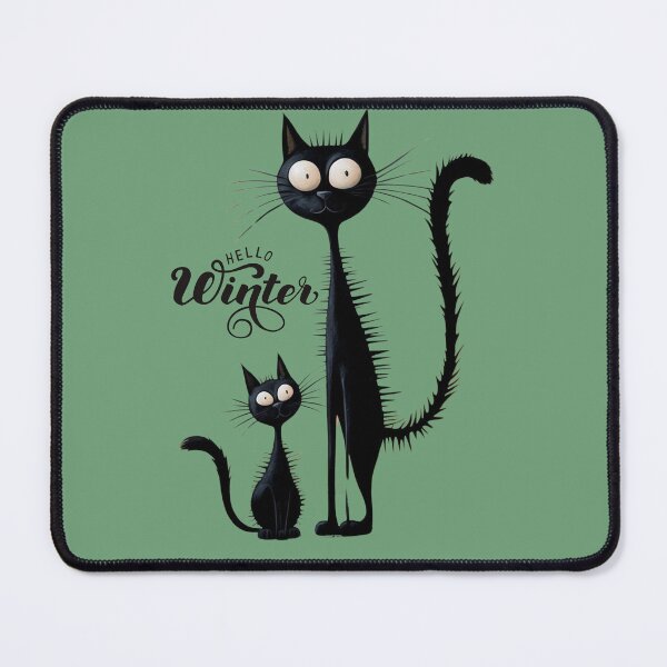 Item preview, Hello Winter – Whimsical Black Cats designed and sold by M22--.