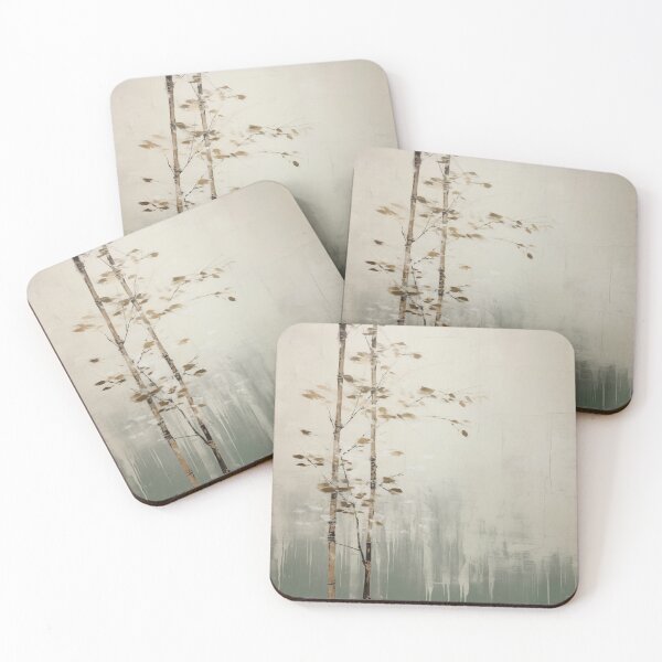Item preview, Minimalist japandi abstract branches in wind in neutral and sage designed and sold by filigreedigital.