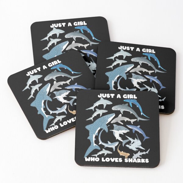 Item preview, Just a girl who loves sharks Tiger shark Blue shark Mako shark designed and sold by NicGrayGraphic.