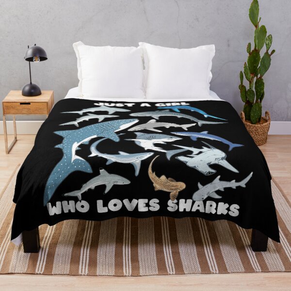 Item preview, Just a girl who loves sharks Tiger shark Blue shark Mako shark designed and sold by NicGrayGraphic.