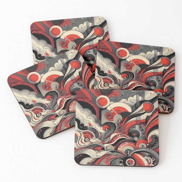 Item preview, red and black abstract print designed and sold by sevenmountains.