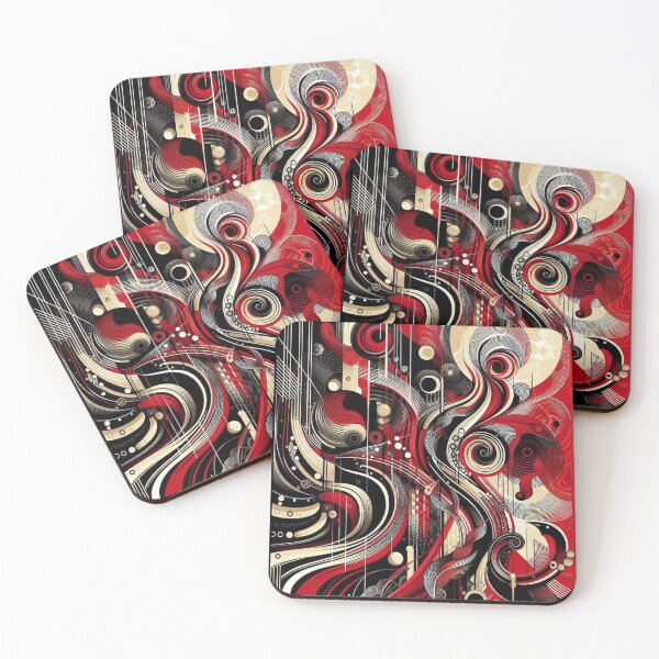 Item preview, red and black abstract print designed and sold by sevenmountains.