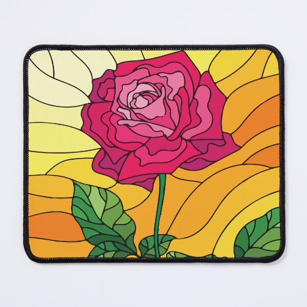 Item preview, Vibrant Rose in Stained Glass Art - Colorful Floral Design designed and sold by -DEEWOLF-.