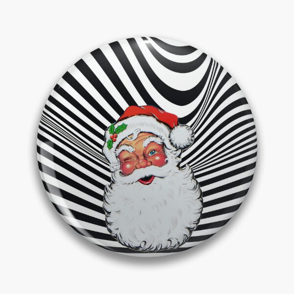Aperçu de l'œuvre Le Père Noël est ondulé sur fond noir et blanc créée et vendue par Fuzzdandy Designs.