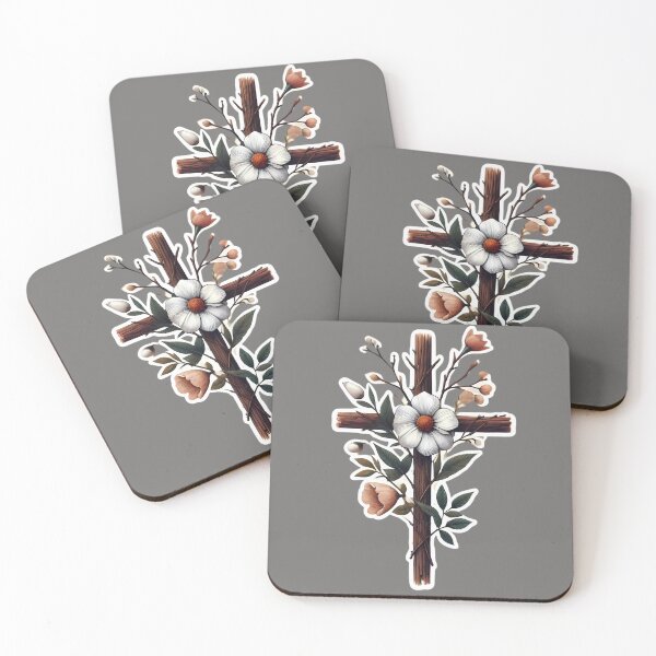 Item preview, Floral Cross Serenity. designed and sold by Linework Studio.