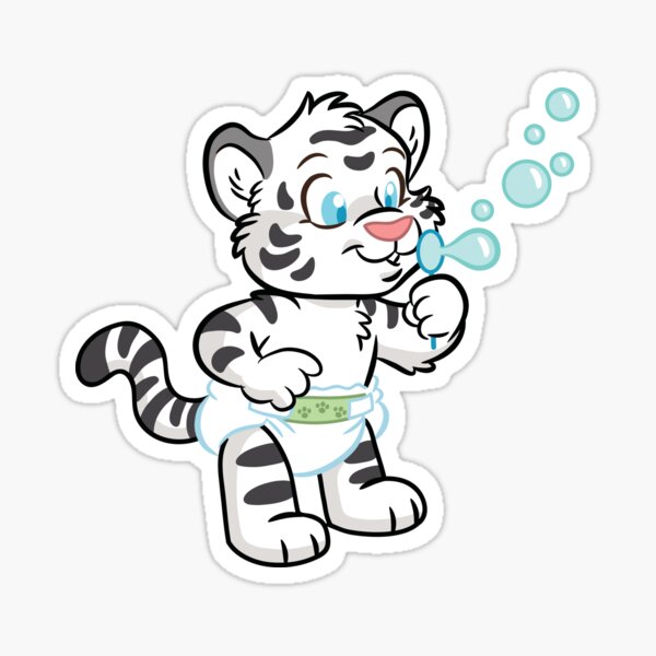 Item preview, Crinklz the Tiger Blowing Bubbles (Original Print) designed and sold by Crinklz.