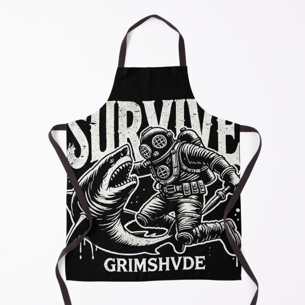 Item preview, GRIMSHVDE Survive Deep-Sea Diver and Shark Gothic Design designed and sold by GRIMSHVDE.