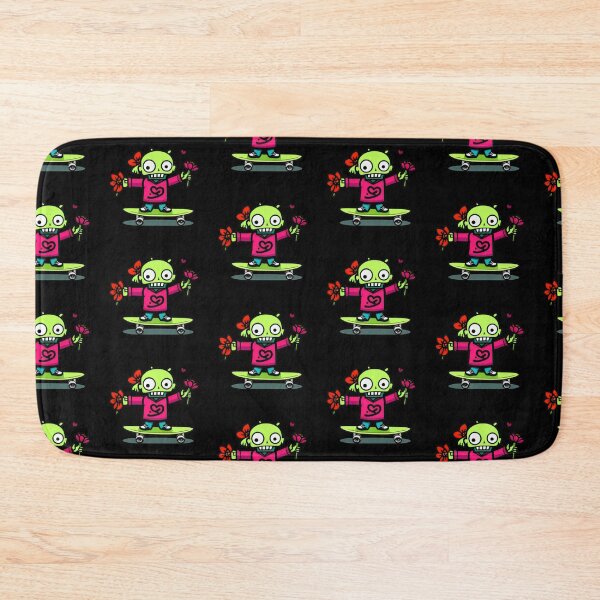 Item preview, Cute Zombie Skateboarder with Flowers – Fun and Quirky Art designed and sold by Cherry-Cat.