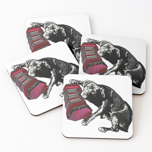 Item preview, Squeeze box playing dog  designed and sold by Glenbobagins.