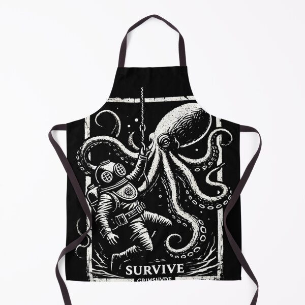 Item preview, GRIMSHVDE Survive Diver vs. Giant Octopus Gothic Design designed and sold by GRIMSHVDE.