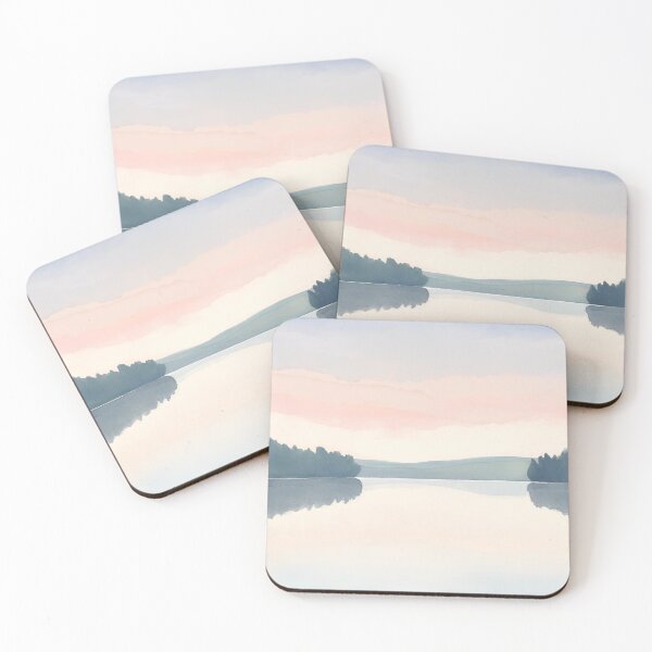 Item preview, Watercolor Lake Sunrise #1 designed and sold by DesignByRoseCo.