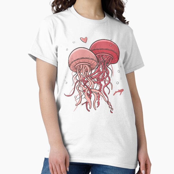 Épris de toi - Méduses rose et rouge T-shirt classique