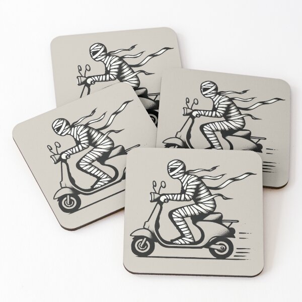 Item preview, Mummy Riding a Scooter designed and sold by Blink Art Studio.