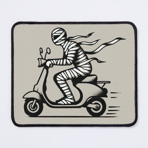 Item preview, Mummy Riding a Scooter designed and sold by Blink Art Studio.