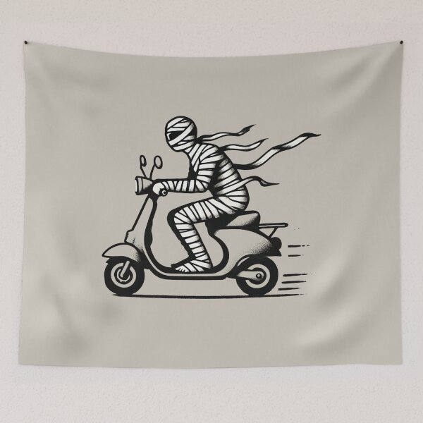 Item preview, Mummy Riding a Scooter designed and sold by Blink Art Studio.