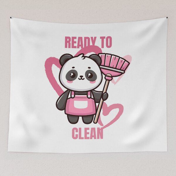 Item preview, Panda Janitor - Adorable Cleaning Companion designed and sold by cave-canvas.