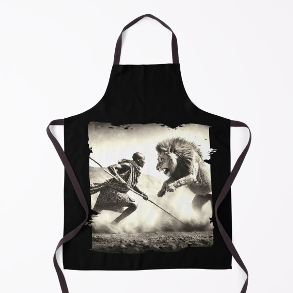 Item preview, Tribal Warrior Battling a Lion designed and sold by Hungry-Murphy.