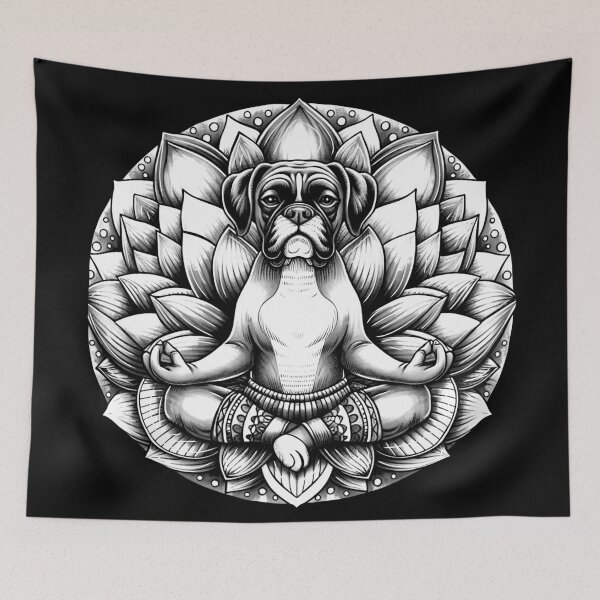 Item preview, Meditating Boxer dog designed and sold by Osher-BioArt.