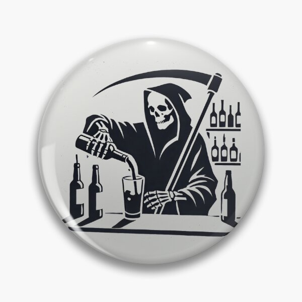 Item preview, Grim Reaper Behind the Bar Pouring Wine designed and sold by Blink Art Studio.