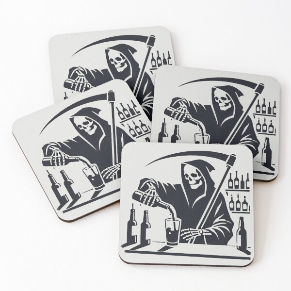Item preview, Grim Reaper Behind the Bar Pouring Wine designed and sold by Blink Art Studio.