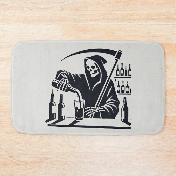 Item preview, Grim Reaper Behind the Bar Pouring Wine designed and sold by Blink Art Studio.