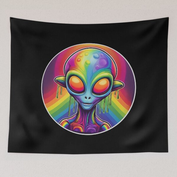 Item preview, Grafitti Queer Pride Rainbow Alien designed and sold by Boxing Kangaroo Retail Company.