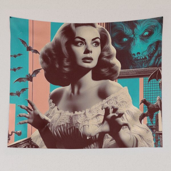 Item preview, Vintage Horror Woman Collage designed and sold by PulpVintage.