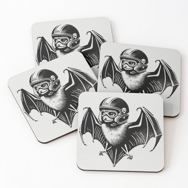 Item preview, Bat Wearing a Helmet designed and sold by Blink Art Studio.