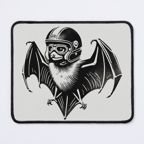 Item preview, Bat Wearing a Helmet designed and sold by Blink Art Studio.